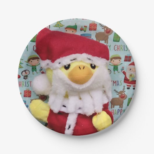 Danny Duck Weihnachtsmann. Pappteller (Vorderseite)