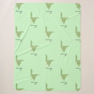 Danny Individuelle Name Blanket Boys Green Dinosau Sherpadecke