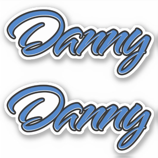 Danny Name blue Aufkleber Sticker Stickerset (Vorderseite)