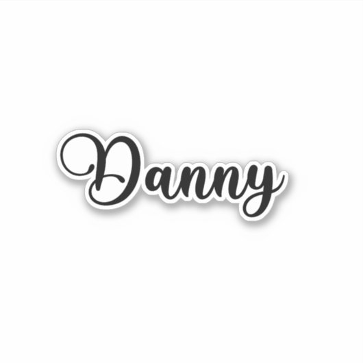 Danny Name - Handgeschriebene Kalligrafie Aufkleber (Vorderseite)