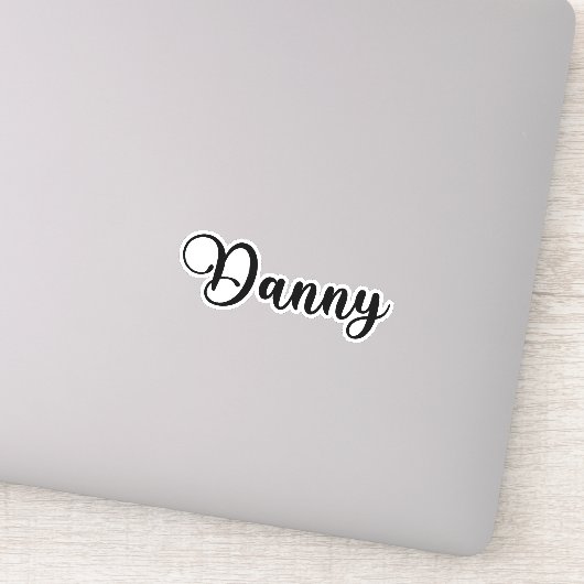 Danny Name - Handgeschriebene Kalligrafie Aufkleber (Detail)