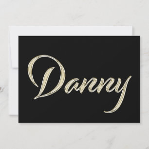 Danny Name white gold Handwriting Karte