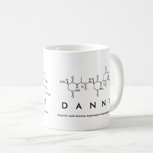 Danny-Peptidnamen-Tasse Kaffeetasse (VorderseiteRechts)