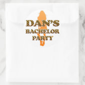Dans Bachelor Party Runder Aufkleber (Tasche)