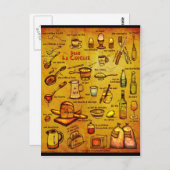 Dans La Cuisine - französische Vokabarte Postkarte (Vorne/Hinten)
