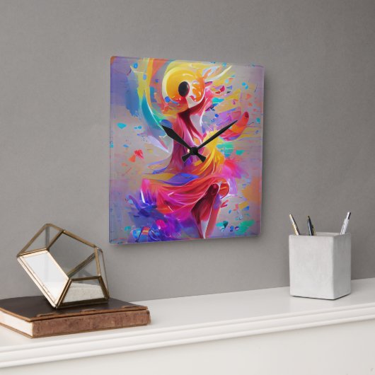 Dans of Joy Watch Quadratische Wanduhr (Büro)