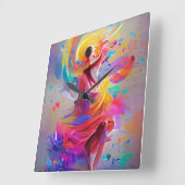 Dans of Joy Watch Quadratische Wanduhr (Winkel)