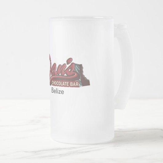 Dans Schokoladen-Bar-Bier-Tasse Mattglas Bierglas (VorderseiteRechts)