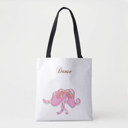 "Danse" Ballet Slippers Ballerina Französischer Tä Tasche (Vorderseite)