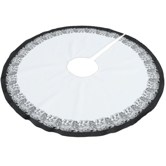 Danse Macabre Border Polyester Weihnachtsbaumdecke (Schrägansicht)