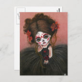 Danse Macabre Großauge Girl Postcard Postkarte (Vorne/Hinten)