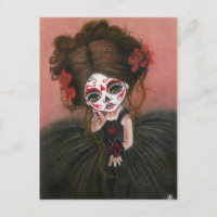 Danse Macabre Großauge Girl Postcard