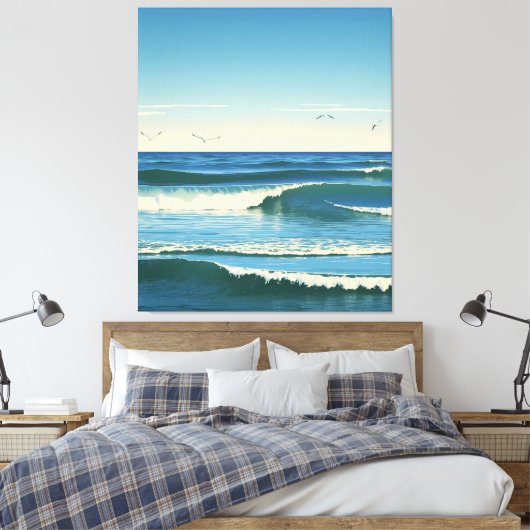 Dansende Golven onder de Hemel Leinwanddruck (Insitu (Schlafzimmer))