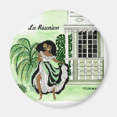 Danseuse et case, Île de La Réunion Magnet (Vorne)