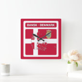 Dansk Denmark Flag Quadratische Wanduhr (Zuhause)
