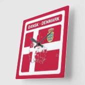 Dansk Denmark Flag Quadratische Wanduhr (Winkel)