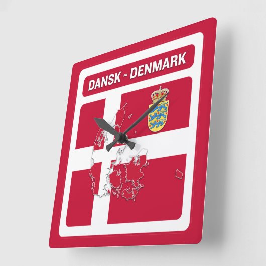 Dansk Denmark Flag Quadratische Wanduhr (Winkel)