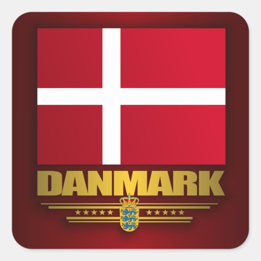 "Dansk Stolz " Quadratischer Aufkleber (Vorderseite)