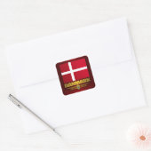 "Dansk Stolz " Quadratischer Aufkleber (Umschlag)