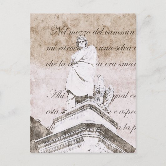 Dante Alighieri - mit Göttlichen Komödien Versen Postkarte (Vorderseite)