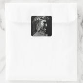 Dante Alighieri Portrait Quadratischer Aufkleber (Tasche)
