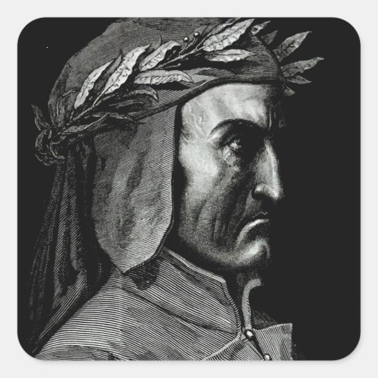 Dante Alighieri Portrait Quadratischer Aufkleber (Vorderseite)