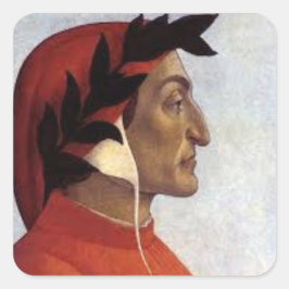 Dante Alighieri Portrait Quadratischer Aufkleber