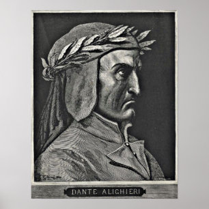 Dante Alighieri-Porträt-Radierung Poster