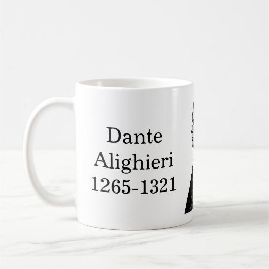 Dante Alighieri Zitat über Verse Kaffeetasse (Links)