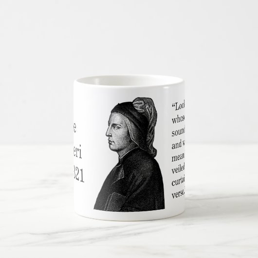 Dante Alighieri Zitat über Verse Kaffeetasse (Mittel)