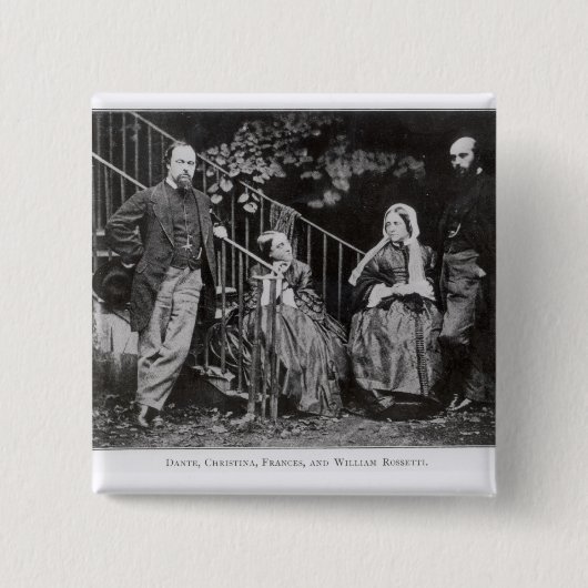 Dante, Christina, Frances und William Rossetti Button (Vorderseite)