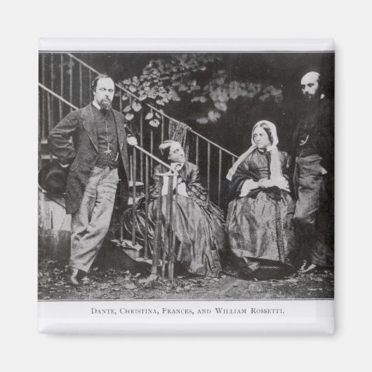 Dante, Christina, Frances und William Rossetti Magnet (Vorne)