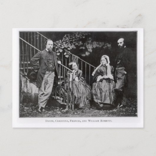 Dante, Christina, Frances und William Rossetti Postkarte (Vorderseite)