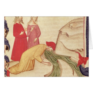 Dante, der bevor dem Hereinkommen sich reinigt