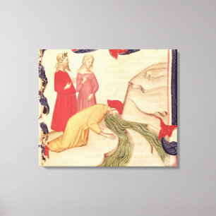 Dante, der bevor dem Hereinkommen sich reinigt Leinwanddruck