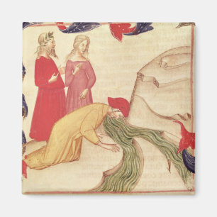 Dante, der bevor dem Hereinkommen sich reinigt Magnet