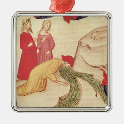 Dante, der bevor dem Hereinkommen sich reinigt Silbernes Ornament (Vorne)