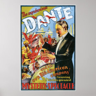 Dante ~ Der geheimnisvolle Magier Vintag Magic Act Poster