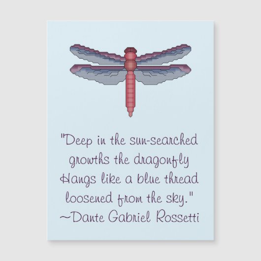 Dante Gabriel Rosetti Dragonfly Zitat Magnetkarte (Vorderseite)