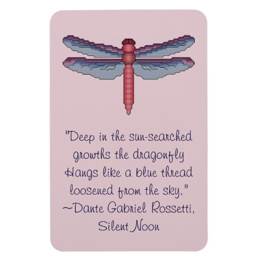 Dante Gabriel Rossetti Dragonfly Quote Magnet (Vertikal)
