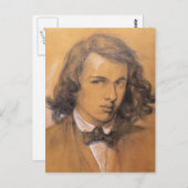 Dante Gabriel Rossetti - Selbstportrait Postkarte (Vorne/Hinten)