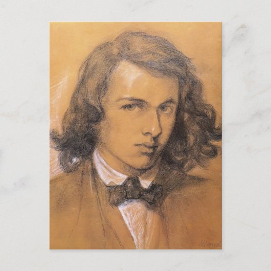Dante Gabriel Rossetti - Selbstportrait Postkarte (Vorderseite)