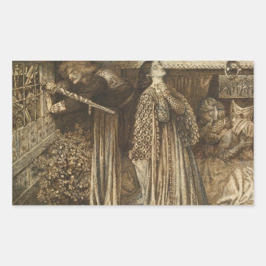 Dante Gabriel Rossetti - Sir Launcelot Rechteckiger Aufkleber (Vorderseite)