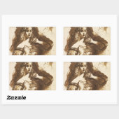 Dante Gabriel Rossetti - Sketch in halber Länge Rechteckiger Aufkleber (Blatt)