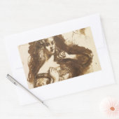 Dante Gabriel Rossetti - Sketch in halber Länge Rechteckiger Aufkleber (Umschlag)