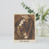 Dante Gabriel Rossetti Zwei Liebhaber 1850 Postkarte (Stehend Vorderseite)