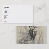 Dante in der Meditation, die einen Granatapfel, Visitenkarte (Vorne/Hinten)