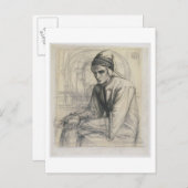 Dante in Meditation Holding a Pomegranate, c.1852 Postkarte (Vorne/Hinten)