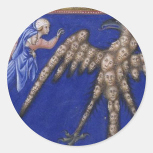 Dante mit dem Adler im Paradiso Runder Aufkleber