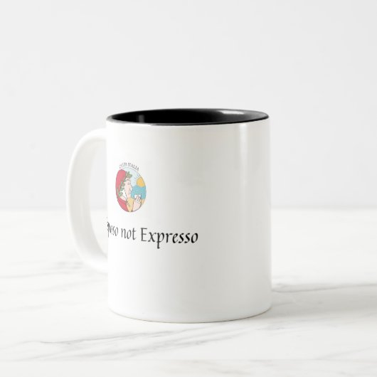 Dante-Tasse "Espresso not Expresso" Zweifarbige Tasse (Vorderseite Links)